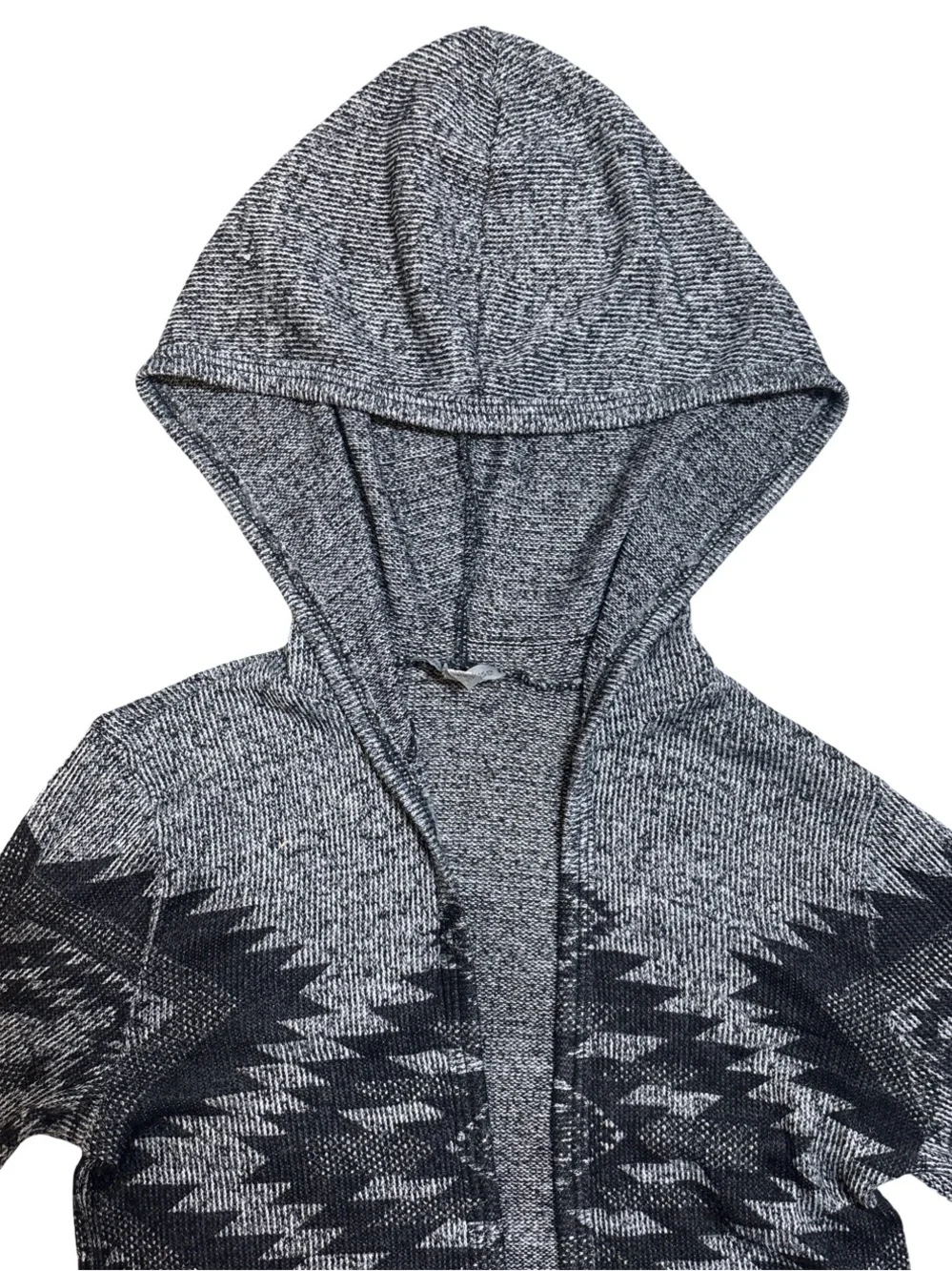 Aztec Southwestern Hooded Open Front Cardigan Sweater